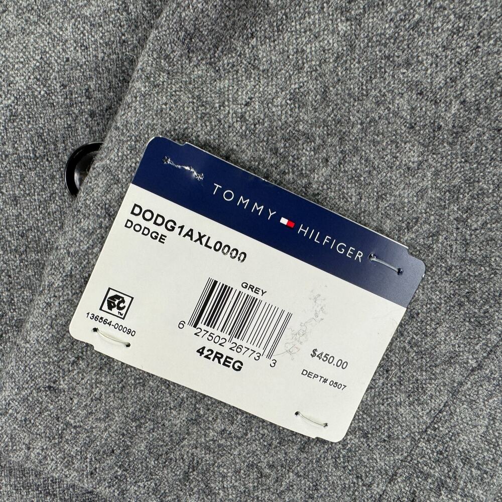 Tommy Hilfiger Mens Relaxed Modern Fit Wool Tweed Suit Jacket Gray 42R - Picture 4 of 6
